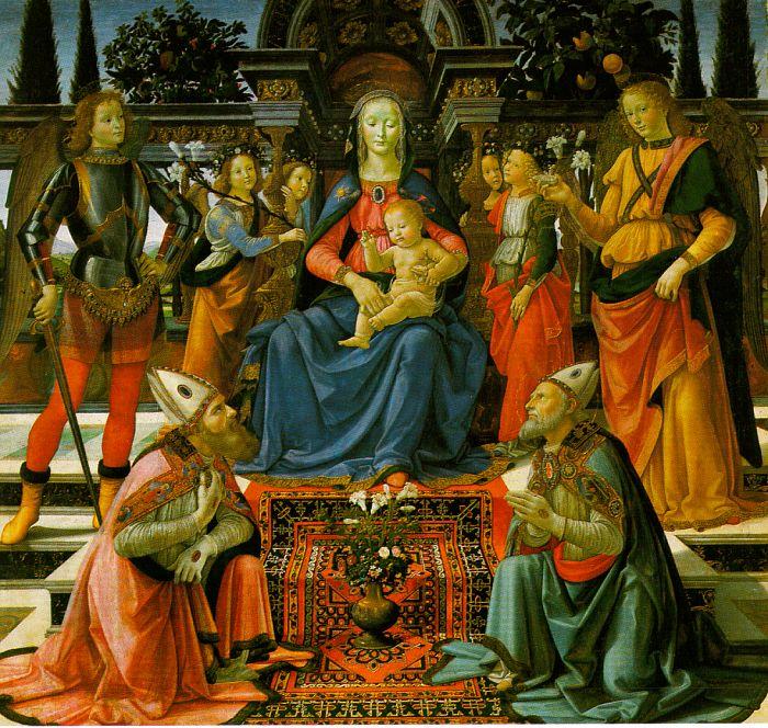 Domenico Ghirlandaio Madonna Enthroned with the Saints  q oil painting picture